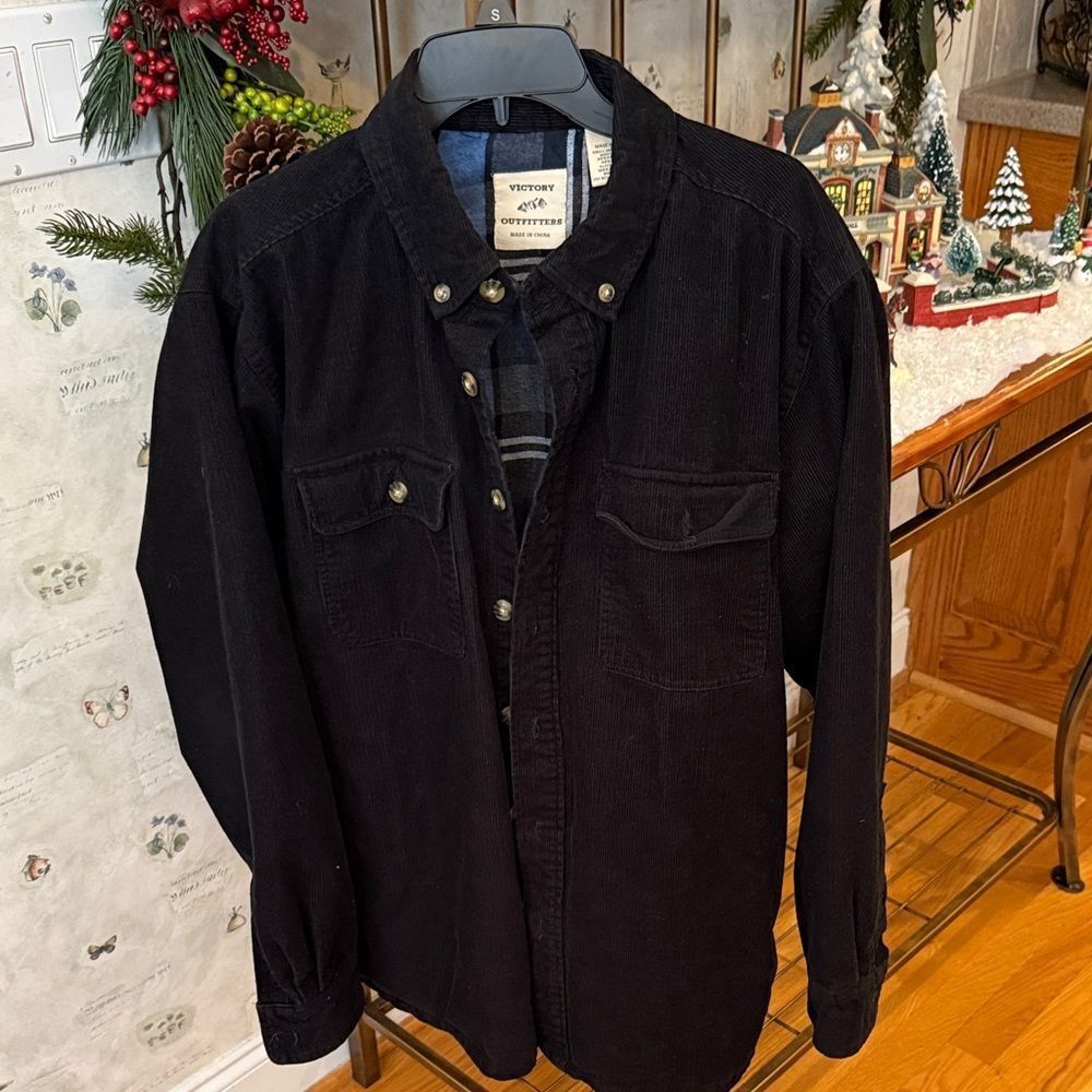 Victory Outfitters Black Corduroy Shirt Jacket (Shell 100% Cotton) - L